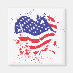 Aimant USA-Heart-Paint-Splatter