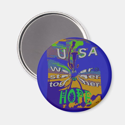 Aimant USA Hope Message Art (Recto/Verso)