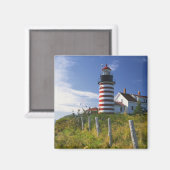 Aimant USA, Maine, Lubec. Phare de West Quoddy Head (Recto/Verso)