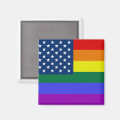 Aimant USA Rainbow Pride (Recto/Verso)