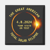 Aimant USA Total Solar Eclipse Party 4/8/2024 Custom Text (Devant)