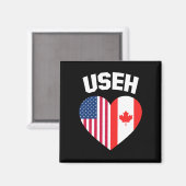 Aimant USEH Amérique Canada Drapeau Drôle Américain Canad (Recto/Verso)