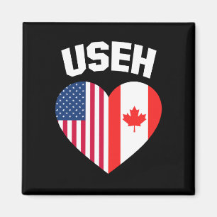 Aimant USEH Amérique Canada Drapeau Drôle Américain Canad