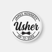 Aimant Usher personnalisé avec nom et date Mariage person (Devant)