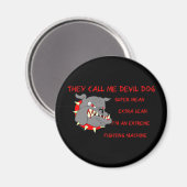 Aimant USMC On m'appelle Devil Chien (Recto/Verso)