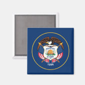 Aimant Utah : Le drapeau américain de l'État de la ruche, (Recto/Verso)