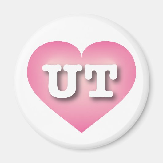Aimant Utah Pink Fade Heart - I love UT UT (Devant)