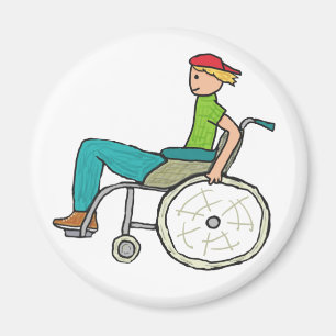 Aimant Utilisateur en fauteuil roulant à vitesse amusant