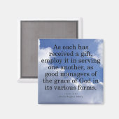 Aimant Utilisation des dons de Dieu 1 Pierre 4:10 (Recto/Verso)