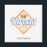 Aimant Utrecht Pays-Bas City Souvenir Vintage néerlandais<br><div class="desc">Utrecht, ville et province dans la Pays-Bas, design hollandais vintage, souvenir pour les vacances. OEuvre d'Utrecht rétro en souvenir de Pays-Bas et Holland ! Lifestyle pour les routards d'Utrecht et vacances en ville hollandaise. Utrecht, province et ville en Hollande, souvenir design vintage. Retro Utrecht avec design hollandais pour un voyage...</div>