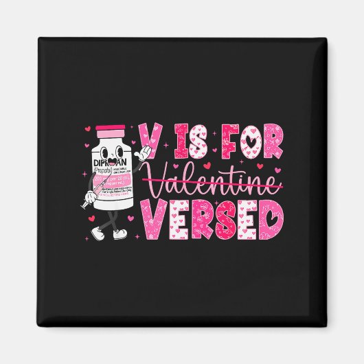 Aimant V est pour infirmière compétente Saint-Valentin Nu (Devant)