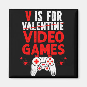 Aimant V est pour les valentins de jeux vidéo drôle garço