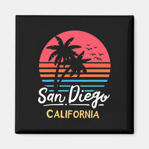 Aimant Vacances à la plage de San Diego Californie Vintag