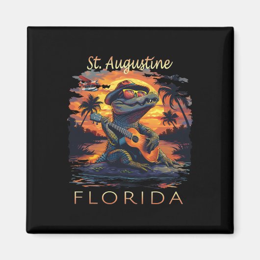 Aimant Vacances à St. Augustine Floride Alligator Mignon (Devant)