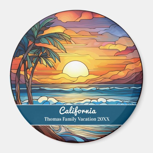 Aimant Vacances à Sunset Beach en Californie (Devant)