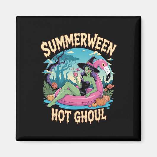 Aimant Vacances d'ambiance sorcière de Summerween (Devant)