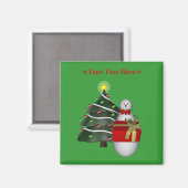 Aimant Vacances de Noël de présent d'arbre de bonhomme de (Recto/Verso)