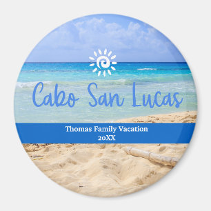 Aimant Vacances de Noël en famille personnalisées à Cabo 