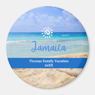 Aimant Vacances de Noël en famille personnalisées à Jamaï