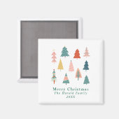 Aimant Vacances de Noël vert hiver (Recto/Verso)