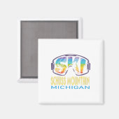 Aimant Vacances de ski à Ski Schuss Mountain Michigan (Recto/Verso)