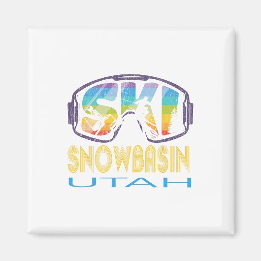 Aimant Vacances de ski à Utah enneigé (Devant)