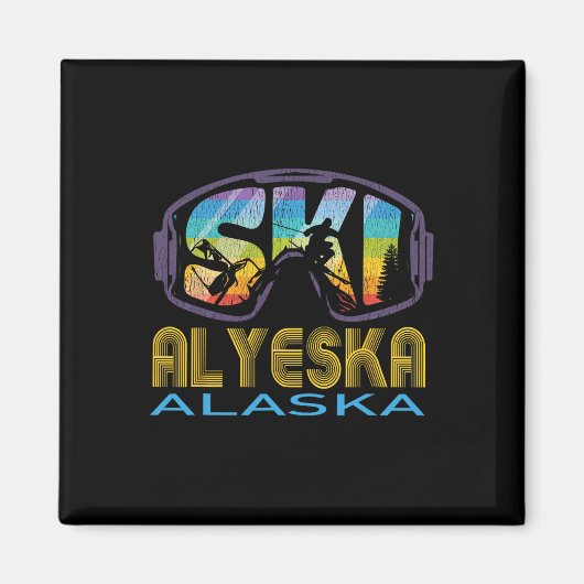 Aimant Vacances de ski Alyeska Alaska Ski (Devant)