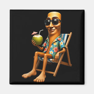 Aimant Vacances d'été à la plage Brainrot Tung Sahur Hawa