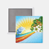 Aimant Vacances d'été exotiques (Recto/Verso)