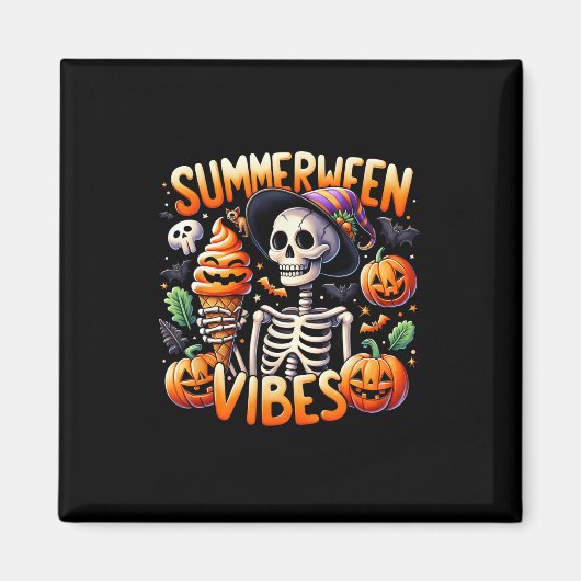Aimant Vacances d'été Halloween Summerween Skeleton Ice (Devant)