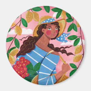 Aimant Vacances d'été pour femme italienne à la plage