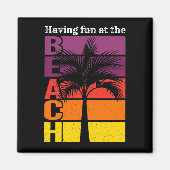 Aimant Vacances d'été S'amuser à la plage Retro (Devant)