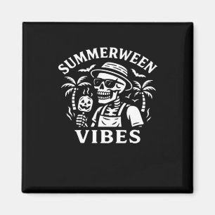 Aimant Vacances d'été Summerween Vibes Skeleton Hallowee