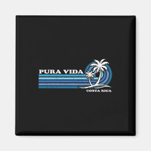 Aimant Vacances d'été vintage Rétro Costa Rica Pura Vida