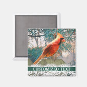 Aimant Vacances d'hiver cardinales personnalisables (Recto/Verso)