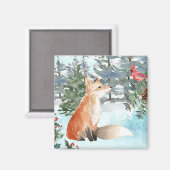 Aimant Vacances du renard des bois (Recto/Verso)