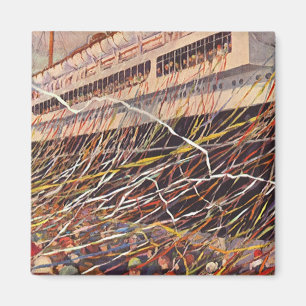 Aimant Vacances en bateau de croisière vintage; Bon Voyag