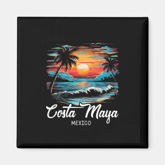 Aimant Vacances en famille Retro Sunset Mexique Costa May (Devant)