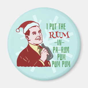 Aimant Vacances potables d'homme rhum drôle de Noël de
