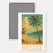 Aimant Vacances tropicale Belize Beach Caraïbes (Recto/Verso)