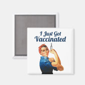 Aimant Vaccin Rosie the Riveter Covid-19 Vacciné (Recto/Verso)