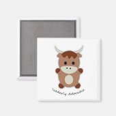Aimant Vache adorable âgée (Recto/Verso)