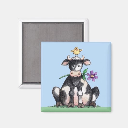 Aimant Vache assise (Recto/Verso)