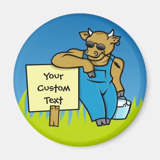 Aimant Vache avec signe (Devant)