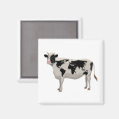 Aimant Vache de la carte mondiale (Recto/Verso)
