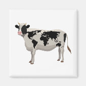 Aimant Vache de la carte mondiale (Devant)
