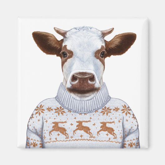Aimant Vache de Noël (Devant)
