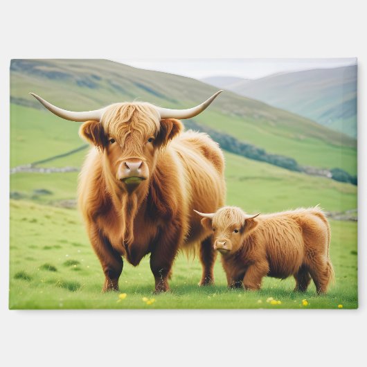 Aimant Vache des Highlands Animal Nature Faune Affection (Recto)