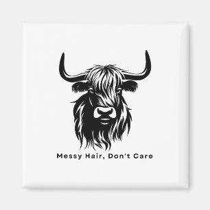 Aimant Vache des Highlands Cheveux Décoiffés Je M'en Fich