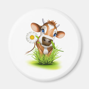 Aimant Vache du Jersey dans l'herbe